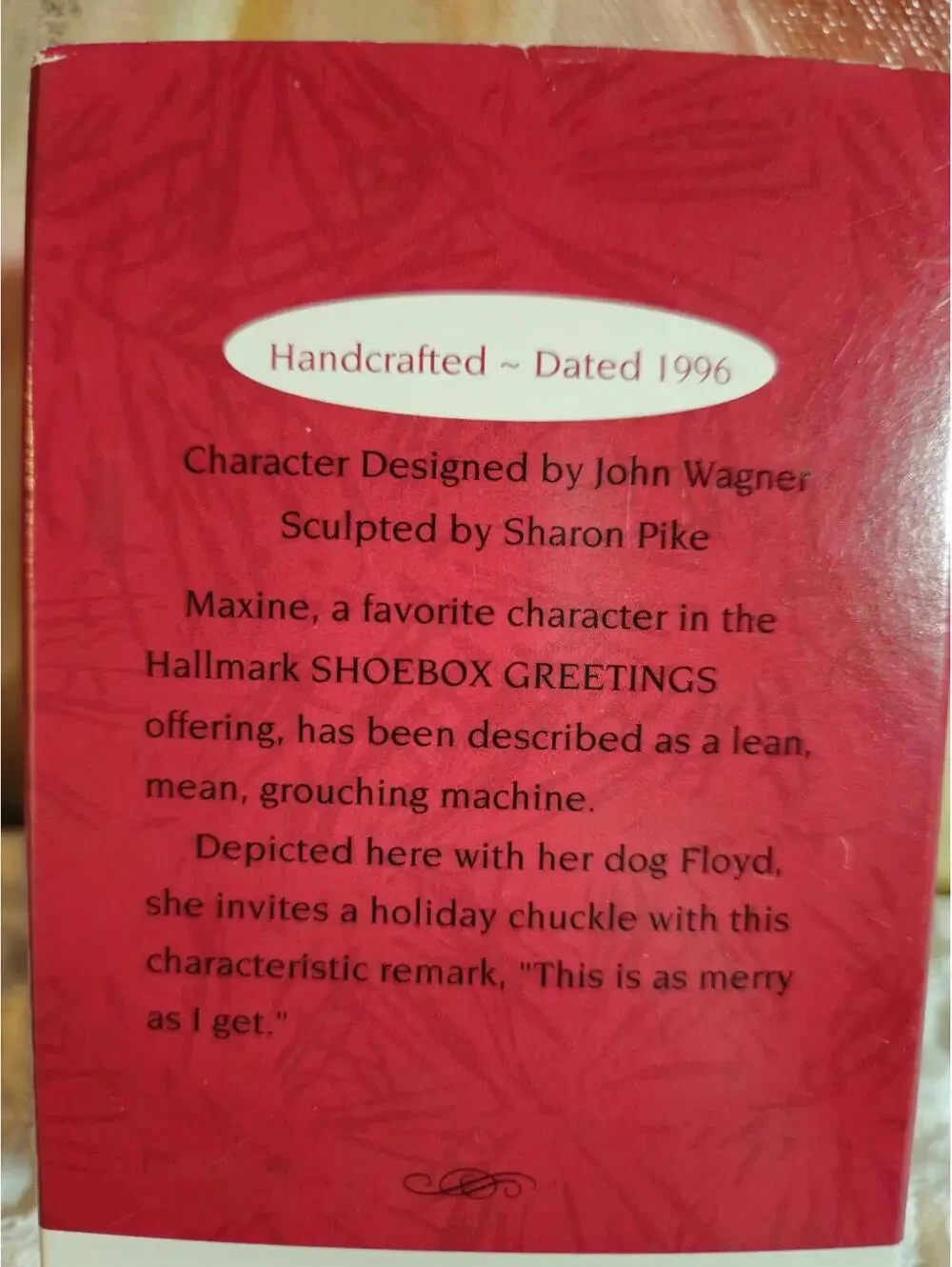 Vtg 1996 Hallmark Keepsake Maxine This Is As Merry As I Get w/ Floyd the Dog